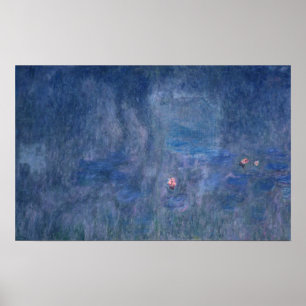Poster Claude Monet Nénuphars : Réflexions des arbres