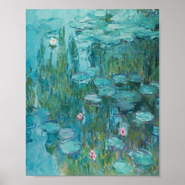 Poster Claude Monet - Nympheas - Peinture de nymphes d'ea (Devant)