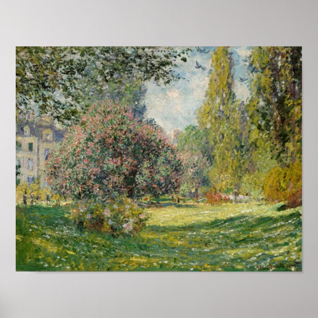 Poster Claude Monet - Paysage : Le Parc Monceau (Devant)