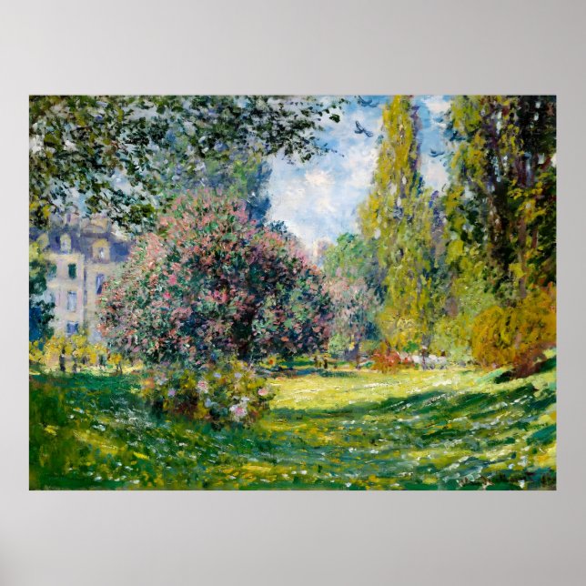Poster Claude Monet, Paysage, Le Parc Monceau, 1876 (Devant)