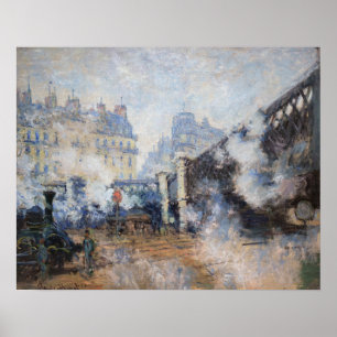 Poster Claude Monet - Pont de l'Europe, Gare Saint-Lazare