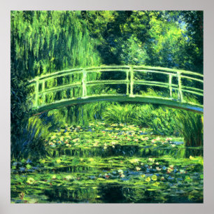 Poster Claude Monet : Pont sur un étang de nappes phréati