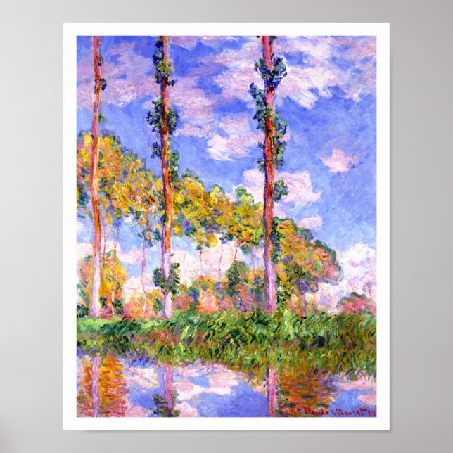 Poster Claude Monet - Poplars au soleil (Devant)
