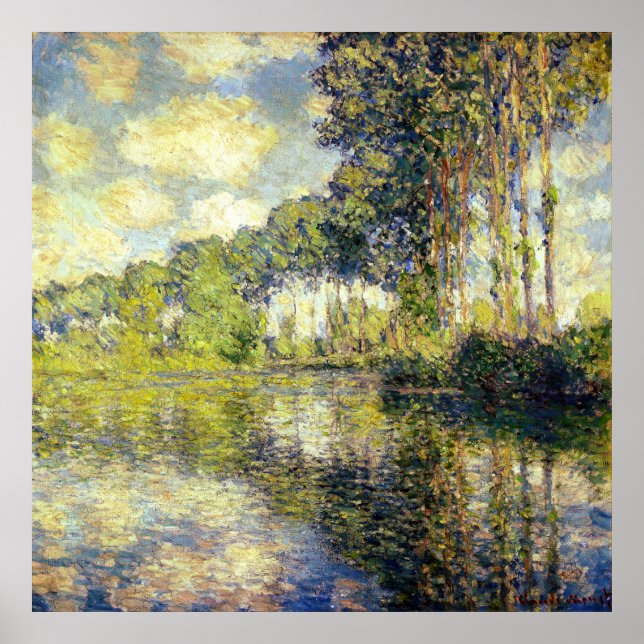 Poster Claude Monet - Poplars sur l'épte (Devant)