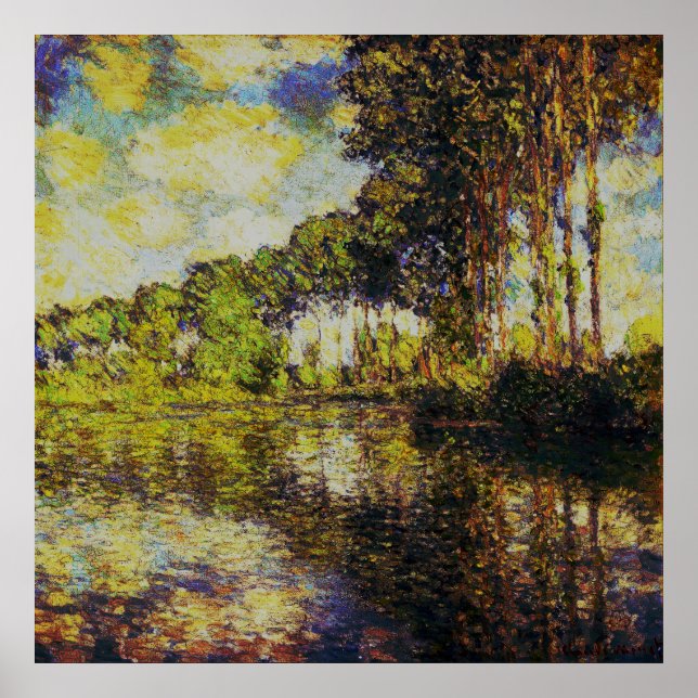 Poster Claude Monet - Poplars sur l'épte (Devant)
