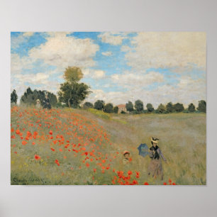 Poster Claude Monet Poppies sauvages, près d'Argenteuil