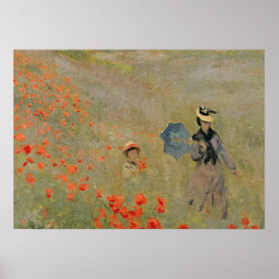 Poster Claude Monet Poppies sauvages, près d'Argenteuil