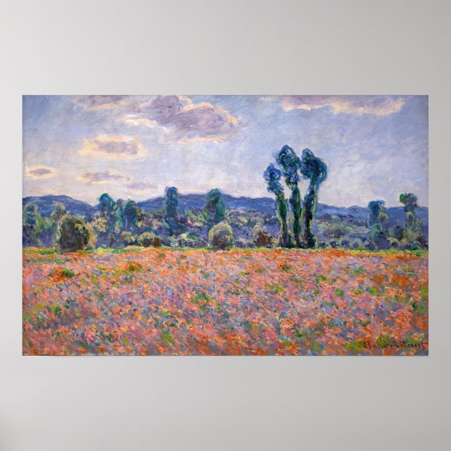 Poster Claude Monet - Poppy Field 1890 (Giverny) (Devant)