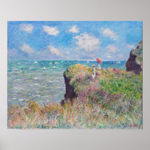 Poster Claude Monet - Promenade Cliff à Pourville