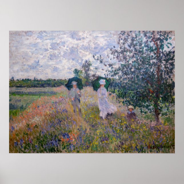 Poster Claude Monet - Promenade près d'Argenteuil (Devant)