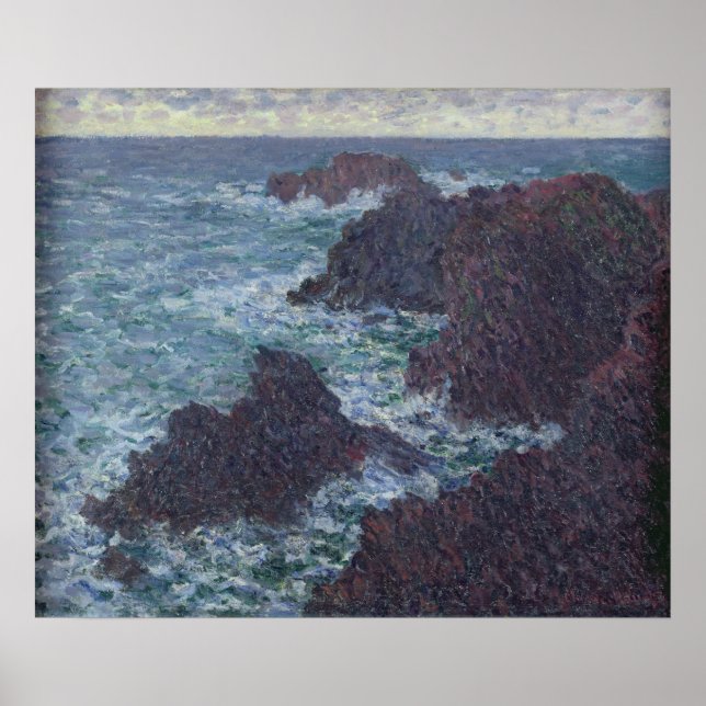 Poster Claude Monet | Rochers à Belle-Ile, la côte sauvag (Devant)