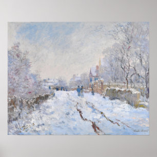 Poster Claude Monet - Scène de neige à Argenteuil