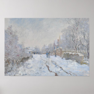 Poster Claude Monet - Scène de neige à Argenteuil