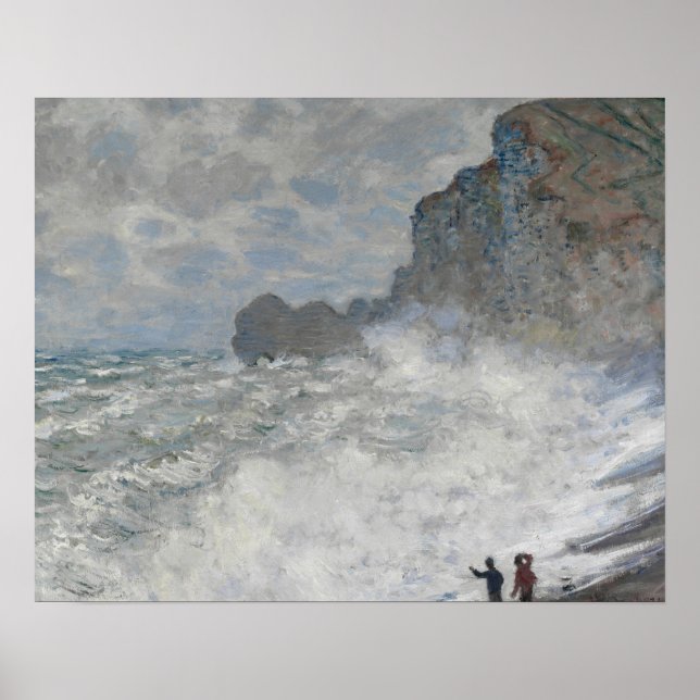 Poster Claude Monet - Temps rude à Étretat (Devant)