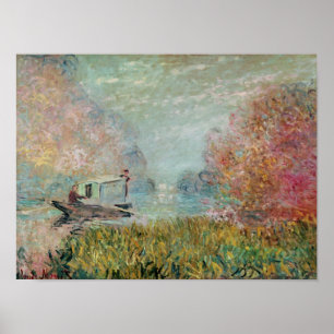 Poster Claude Monet   The Boat Studio on the Seine, 1875