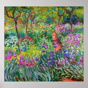 Poster Claude Monet : The Iris Garden at Giverny