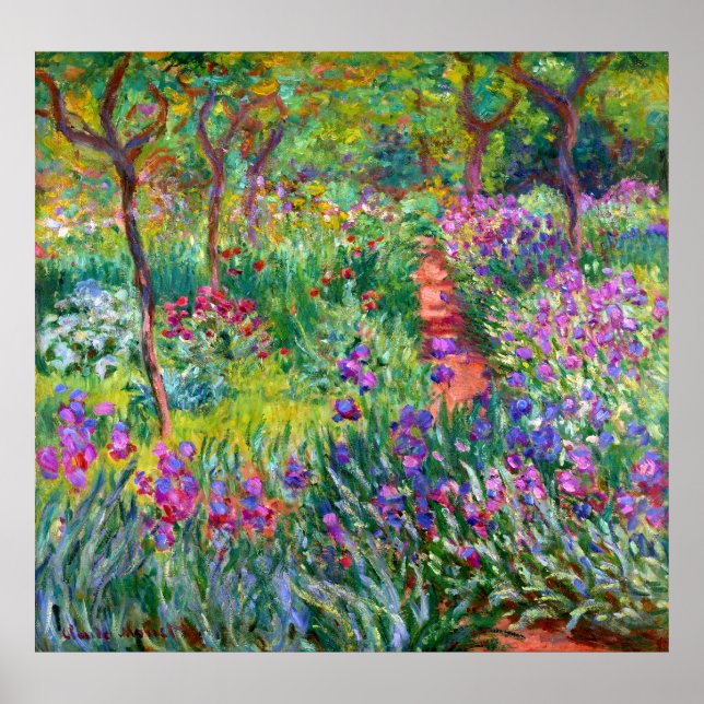 Poster Claude Monet : The Iris Garden at Giverny (Devant)