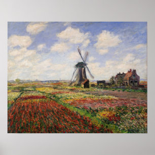 Poster Claude Monet   Tulip Fields Rijnsburg Windmill