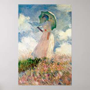 Poster Claude Monet - Une femme avec parasol