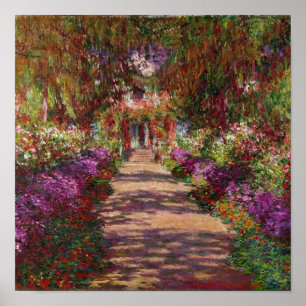 Poster Claude Monet une voie dans le jardin de Monet