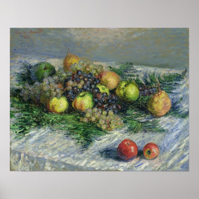 Poster Claude Monet | Vie morte avec poires et raisins (Devant)