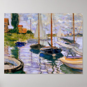 Poster Claude Monet - Voiliers sur la Seine