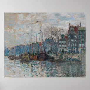 Poster Claude Monet - Vue d'Amsterdam
