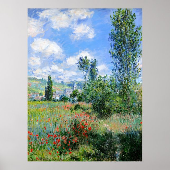 Poster Claude Monet, Vue de Vé theuil, 1880 (Devant)