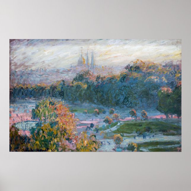 Poster Claude Monet - Vue des Tuileries, étude (Devant)