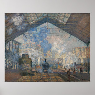 Poster Claude Monet - Vue extérieure de la gare Saint-Laz