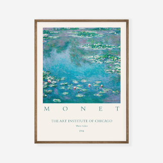 Poster Claude Monet Water Lilies 1906 Art Exhibition