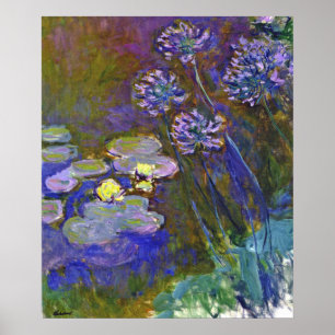 Poster Claude Monet Water Lilies et Agapanthus