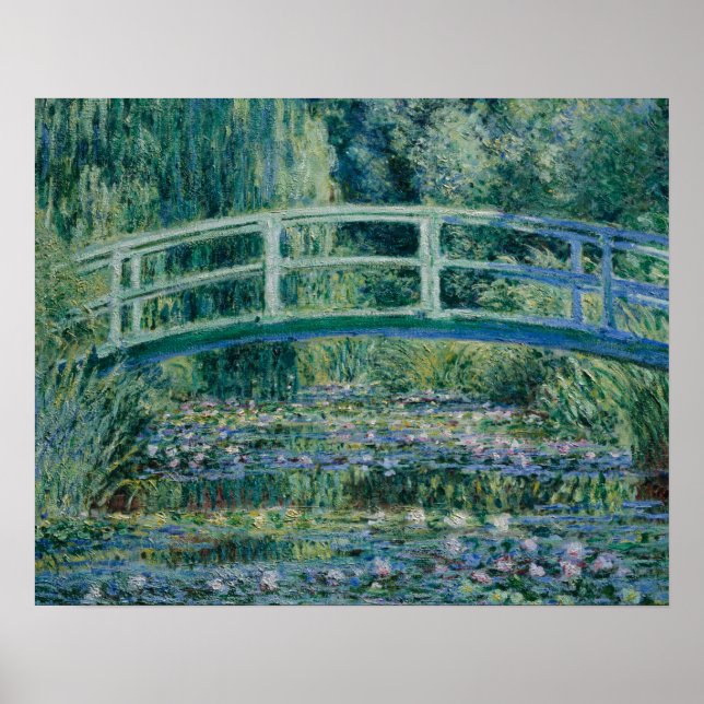 Poster Claude Monet - Water Lilies et pont japonais (Devant)