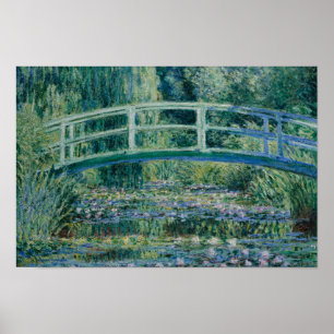 Poster Claude Monet - Water Lilies et pont japonais