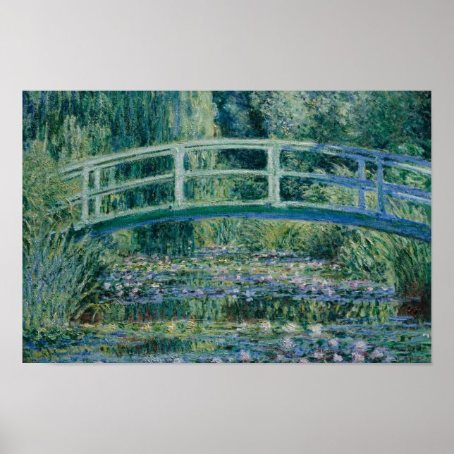 Poster Claude Monet - Water Lilies et pont japonais (Devant)