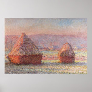 Poster Claude Monet White Frost Sunrise (Haystacks)