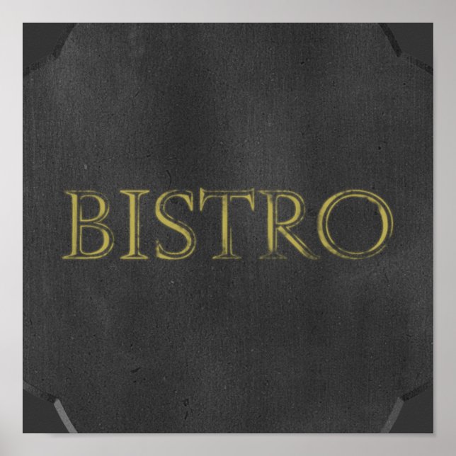 POSTER CLAVIER BISTRO SIGNER RESTAURANT GRAPHIQUE LOGO IC (Devant)
