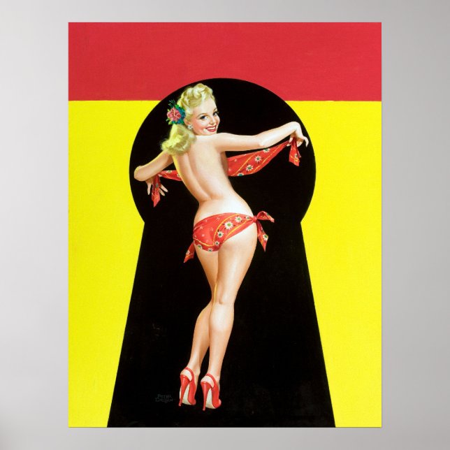 Poster Clavier Blonde vers le haut (Devant)