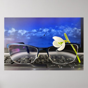 Poster Clavier des lunettes de neige