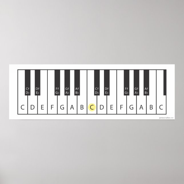 Poster Clavier (deux octaves) (Devant)