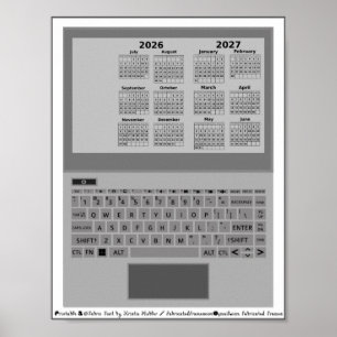 Poster Clavier d'ordinateur portable Calendrier 2026-2027