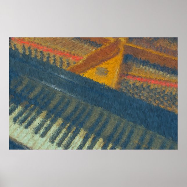 Poster Clavier et Pins 3 impressionniste (Devant)