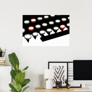 Poster Clavier pour machine à écrire vintage