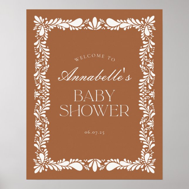 Poster Clay Talavera Carrelage Fiesta Baby shower Bienven (Devant)