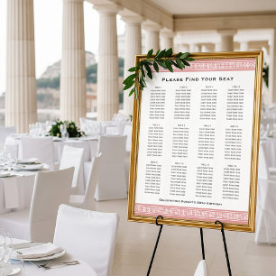 Poster Clé grecque classique 12 tables Plan d'assise Sign