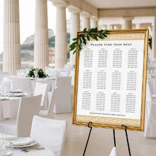 Poster Clé grecque classique 12 tables Plan d'assise Sign