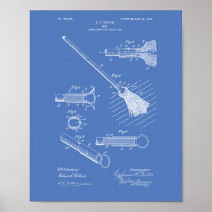 Poster Cleaning Mop 1905 Patent Art Blueprint