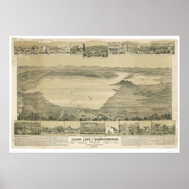 Poster Clear Lake, CA. Carte panoramique (0289A) (Devant)