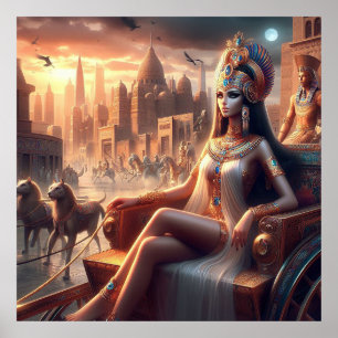Poster Cleopatra reine en char