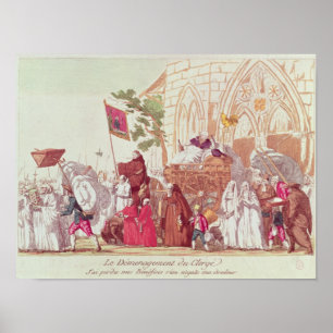 Poster Clergé quittant l'église après la vente